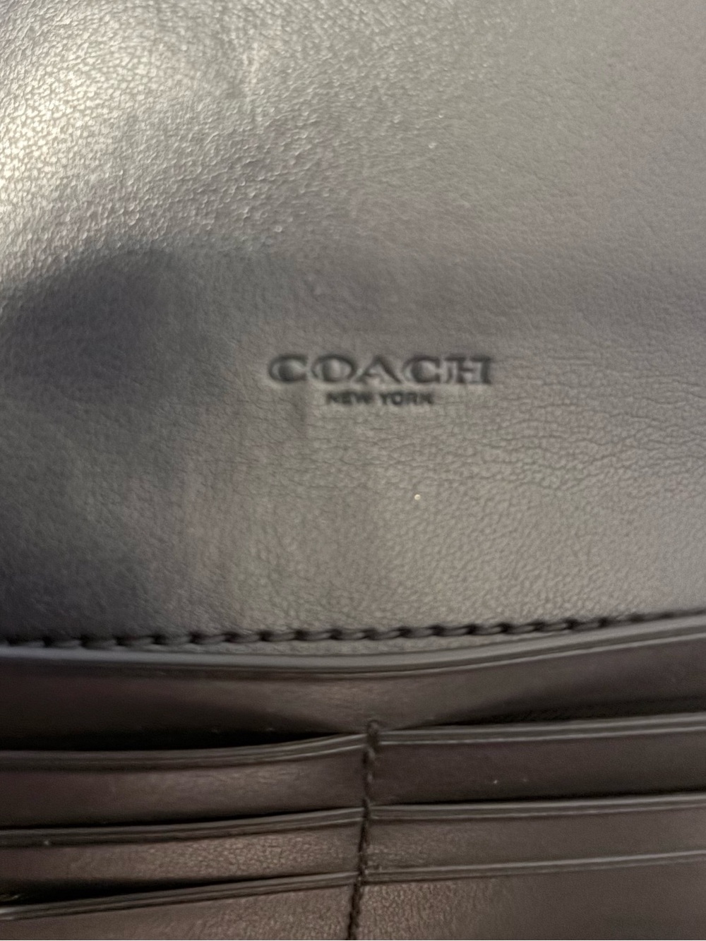 NWT Coach Signature Checkbook Wallet Brown Black Leather F57319 Gold Logo - Picture 5 of 14